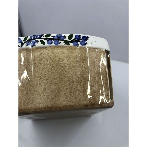 Fitzy's Maine Blueberry Ware Decorative Art Pottery Ceramic Quart Size Basket - Picture 11 of 16